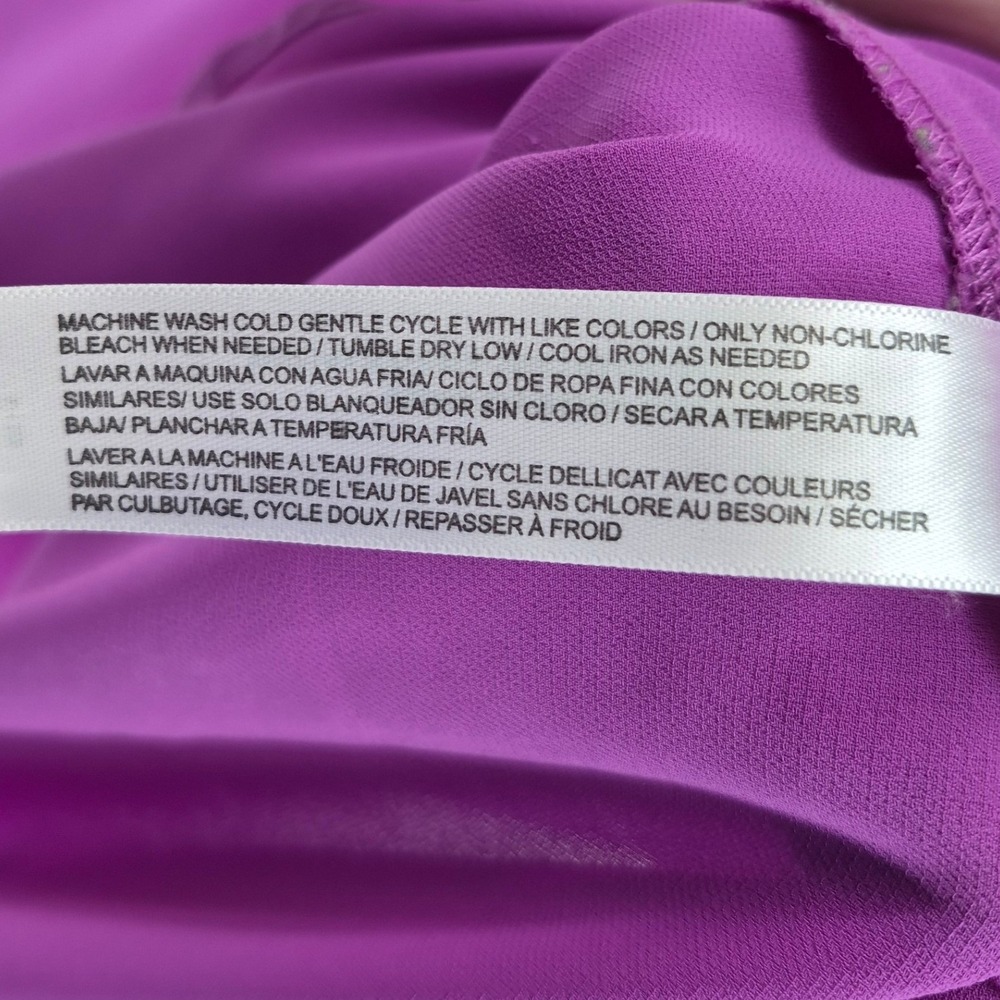 Eloquii Purple V-Neck Pleated High-Low Blouse Plus Size 22 Sleeveless Chiffon - Picture 7 of 10